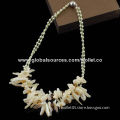 Women's Charming Jewelry Necklace, Made Of White Shell and Citrine, Accept Customization